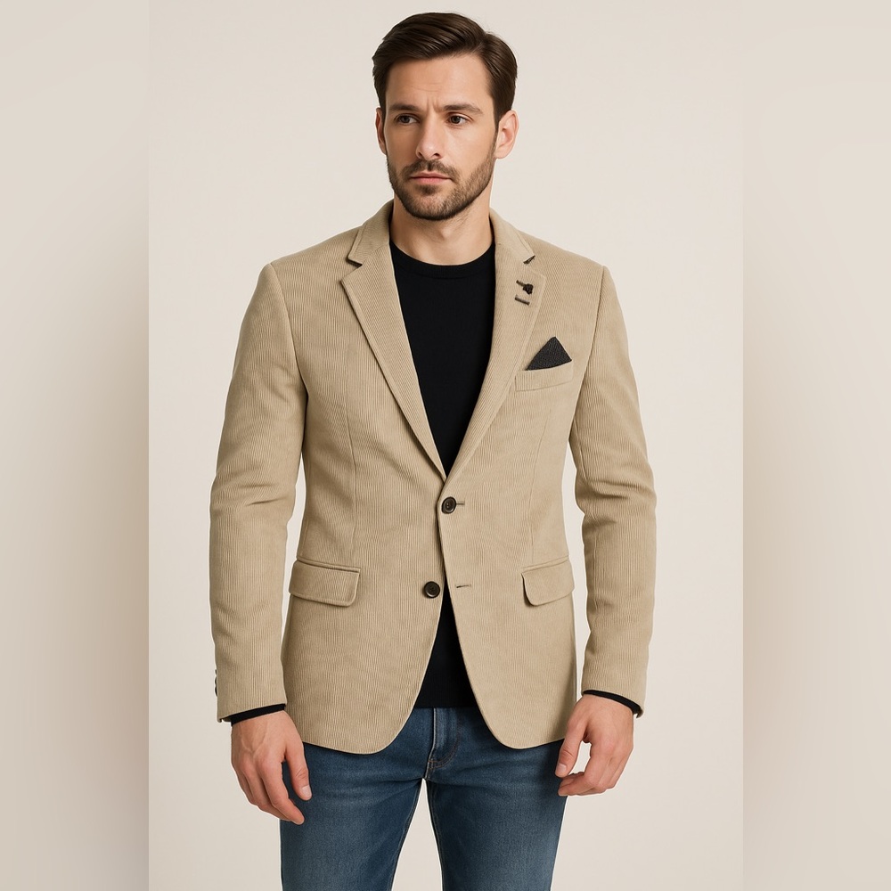 Philipp Plein Men’s Blazer Suit Jacket with Elbow Patches – Size 46S